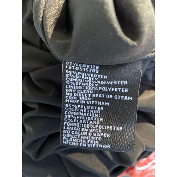 Betsy & Adam Women's Long Sheer Sleeve Mock NeckStretch Scuba Crepe Sheath Gown - Picture 14 of 14